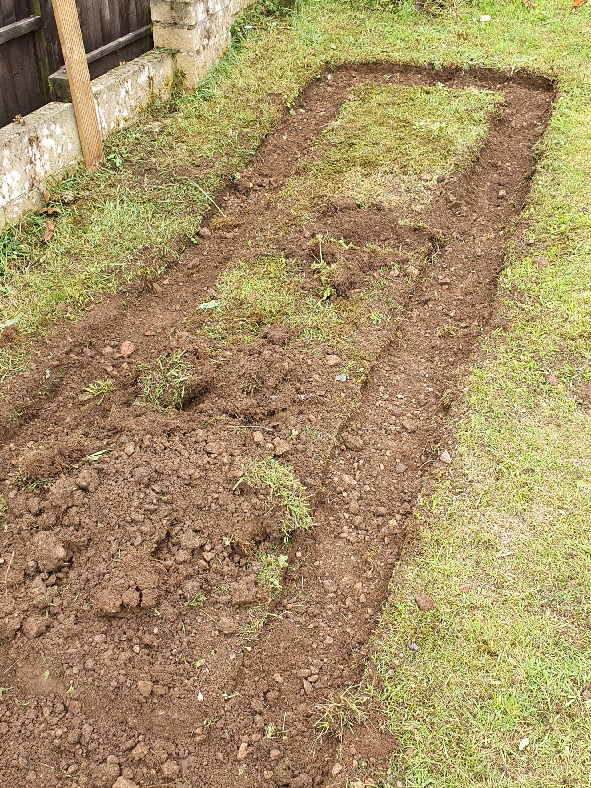 digging a trench for a raised bed